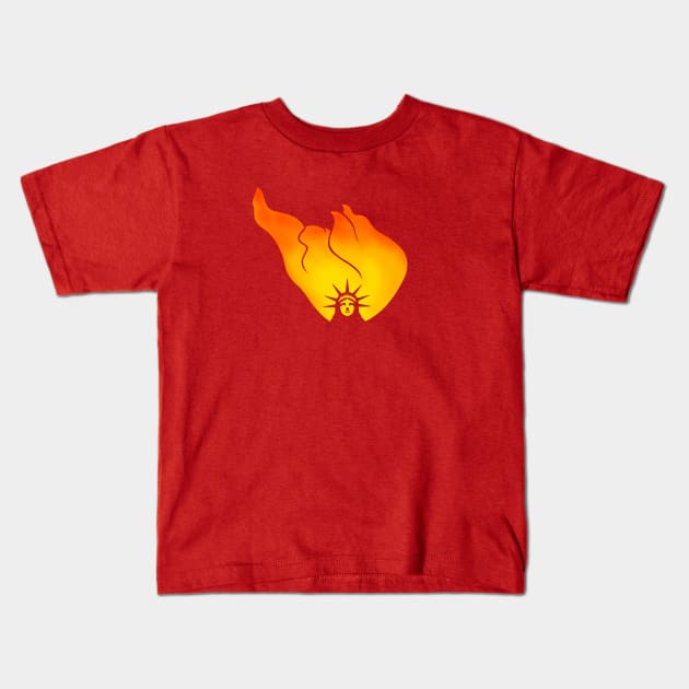 The Fire of Liberty Kids T-Shirt by Oikiden